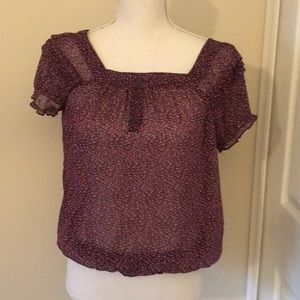 Mossimo sheer purple flower top